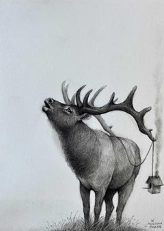 Elk and Birdhouse