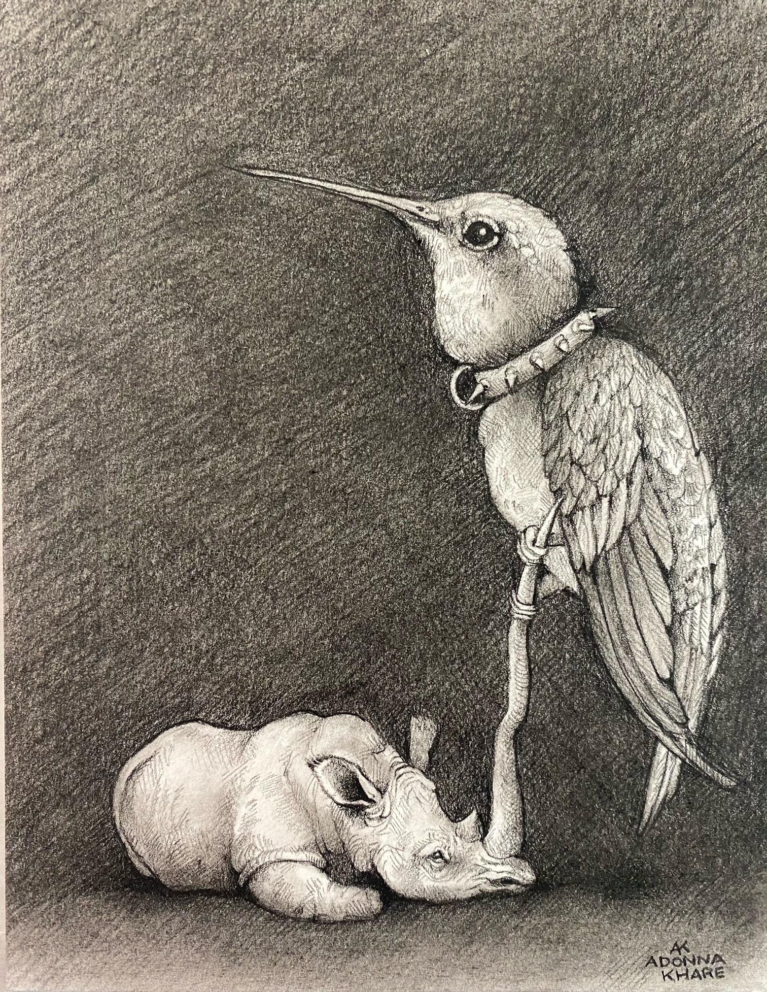 Hummingbird Rhino - Art by Adonna Khare