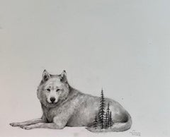 Wolf With Trees