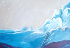 "Messenger", Contemporary, Blue, Purple, Pastel, Drawing