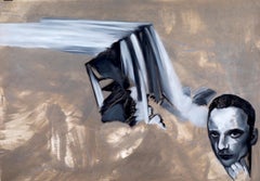 "Gerry's Watershed", surreal, man, mixed media