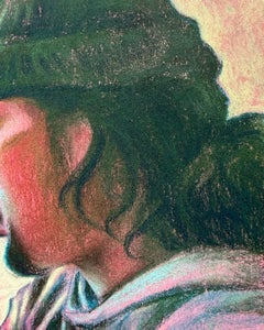 "Berretto e felpa con cappuccio", Ritratto contemporaneo, Rosso, Blu, Nero, Grigio, Pastello