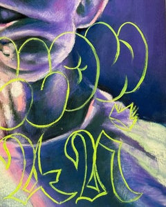 "King Yellowman", Contemporary Portrait, Jamaican, Reggae, Pink, Purple, Pastel