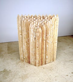 "Point of Departure 4", zeitgenössisch, Holz, Zaun, Pfähle, Skulptur