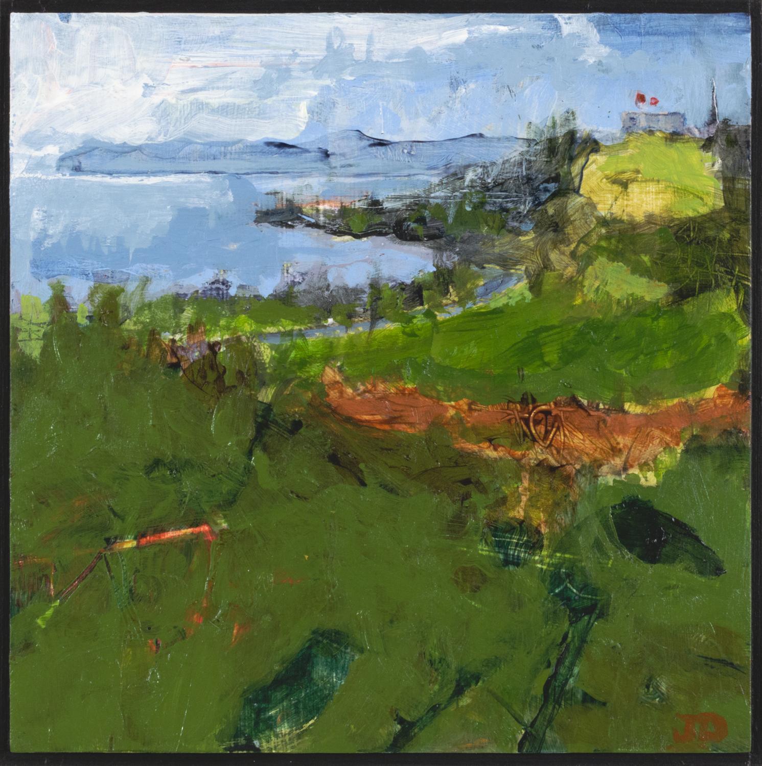 John J. Daly Landscape Painting - "Ipswich VII, " John Daly, acrylic, painting, panel, landscape, contemporary