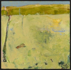 "Kildeer II, " John J. Daly, acrylic painting, landscape, abstract, yellow, green