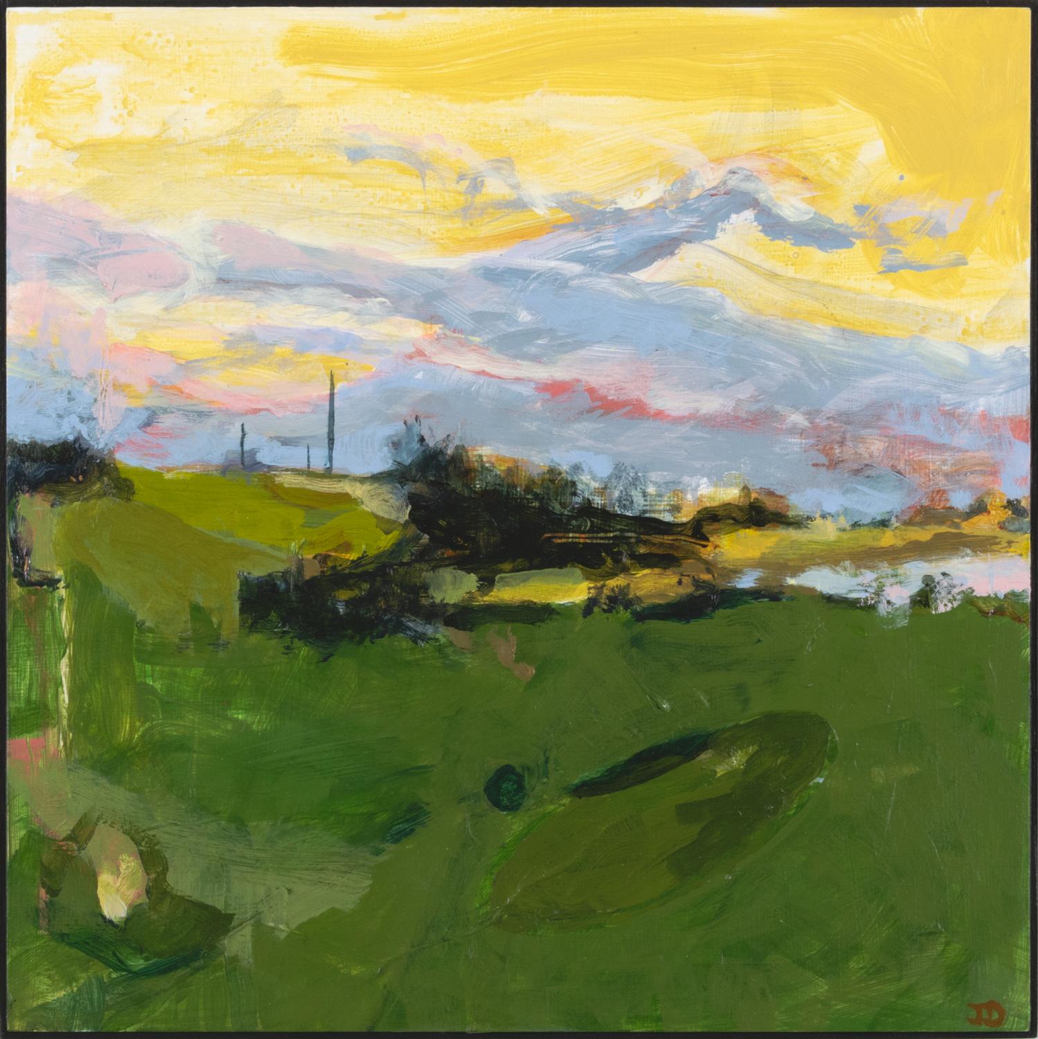 John J. Daly Landscape Painting - "Ipswich  III, " John Daly, acrylic, painting, panel, landscape, contemporary