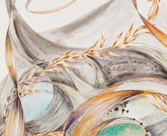 "De puntillas, allá voy", Contemporáneo, Paisaje, Amarillo, Dibujo en acuarela