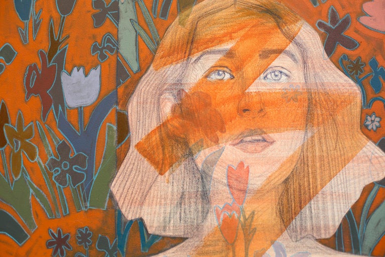 Mia Cross Paint Me To Match My Grandma S Drapes Mia Cross Oil Acrylic Woman Nude For Sale At 1stdibs