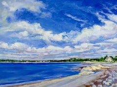 "The Neck I, Marblehead", paysage marin, paysage, expressif, vibrant, peinture à l'huile