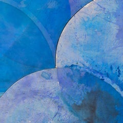 "Convergence 14", acrylic, painting, circular, geometric, blue