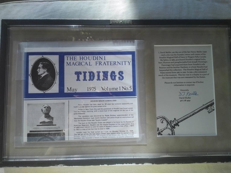 Harry Houdini Original Houdini Keys from Houdini Museum with