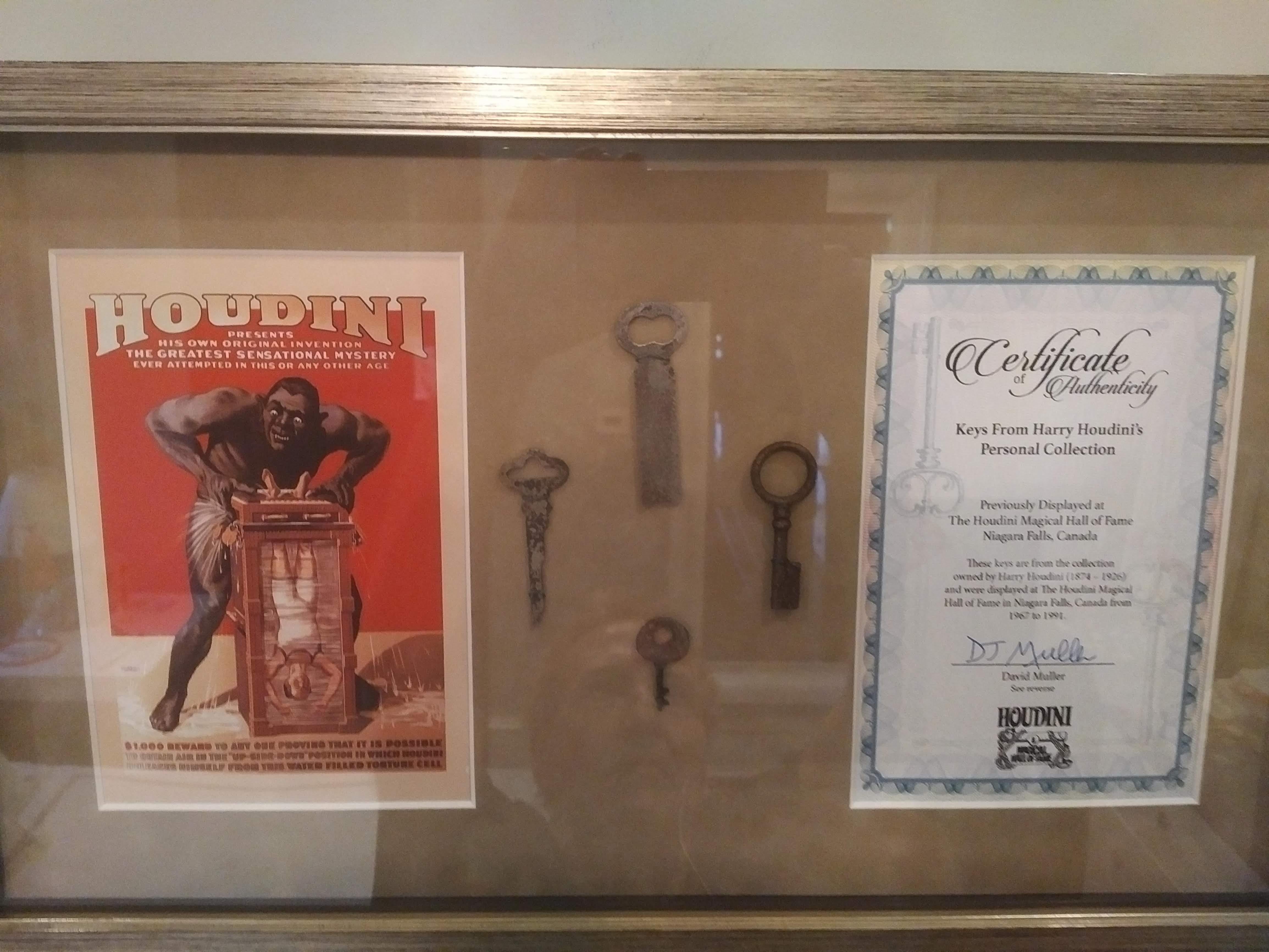 Original Houdini Keys from Houdini Museum with Certificate of Authenticity 4