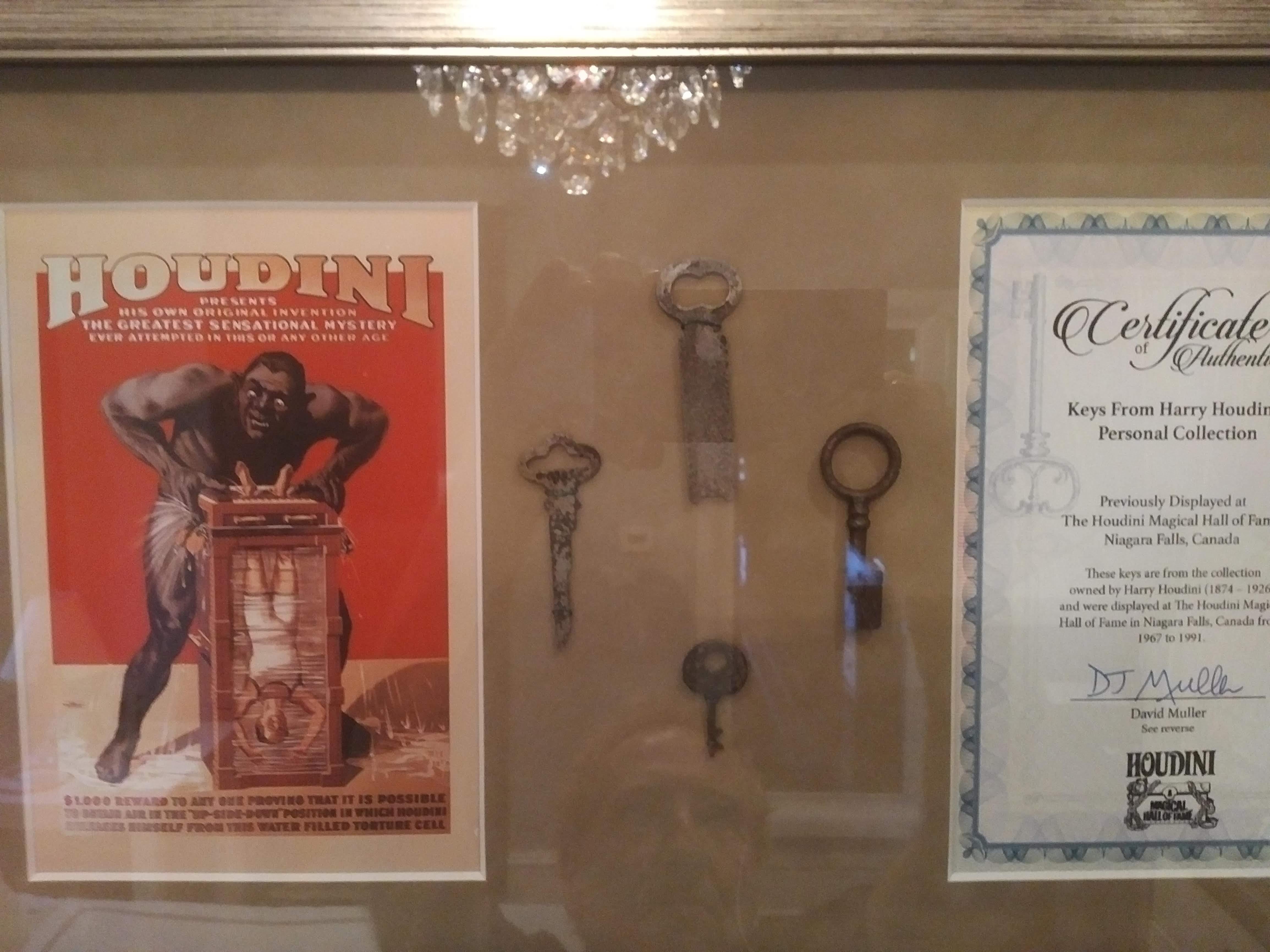 Original Houdini Keys from Houdini Museum with Certificate of Authenticity 5
