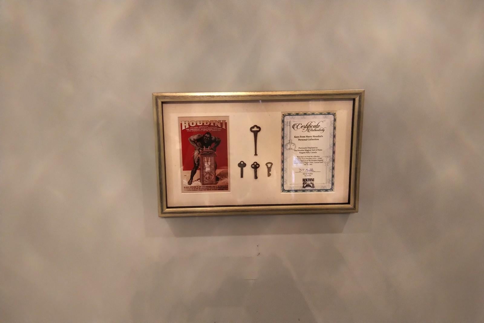 Original Houdini Schlüssel aus dem Houdini Museum mit Echtheitszertifikat 1