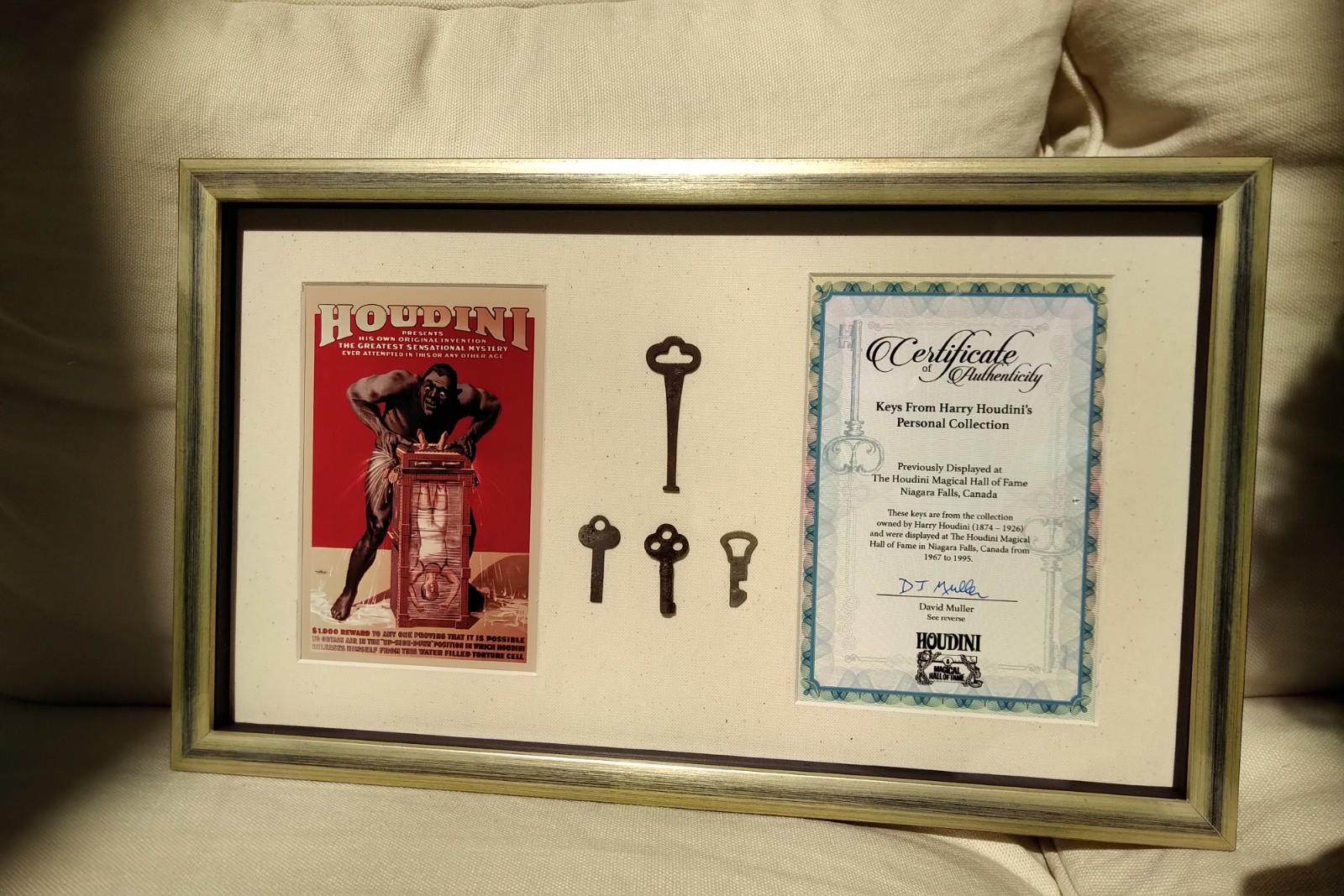 Original Houdini Keys from Houdini Museum with Certificate of Authenticity 3