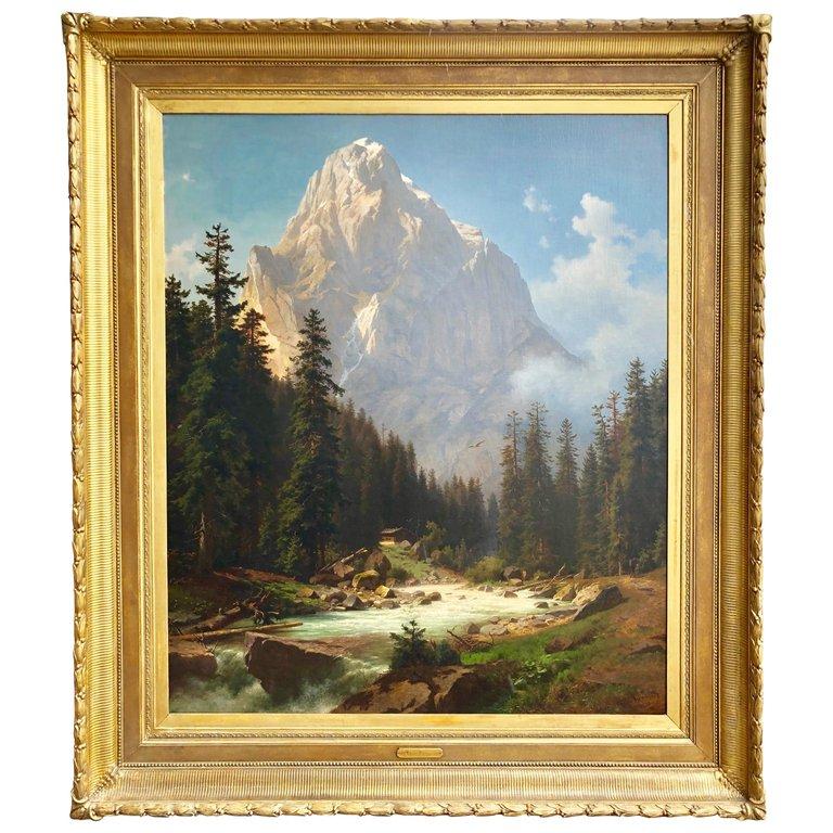 Unknown Landscape Painting - Alpine Majesty 