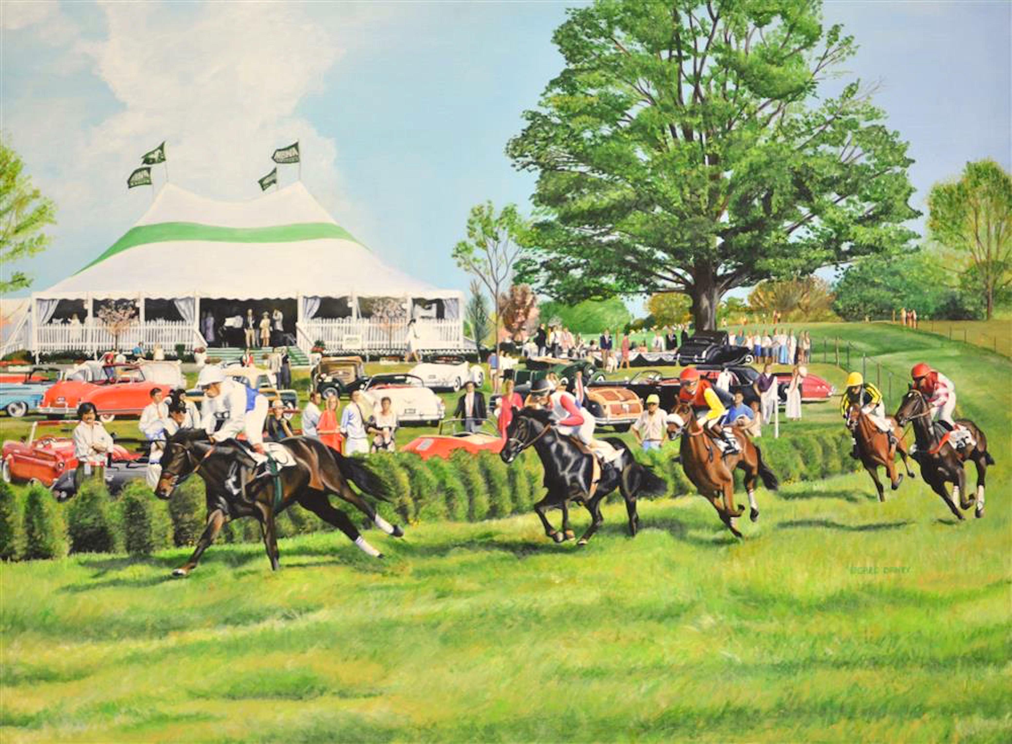 Greg Daney Animal Painting - Point to Point