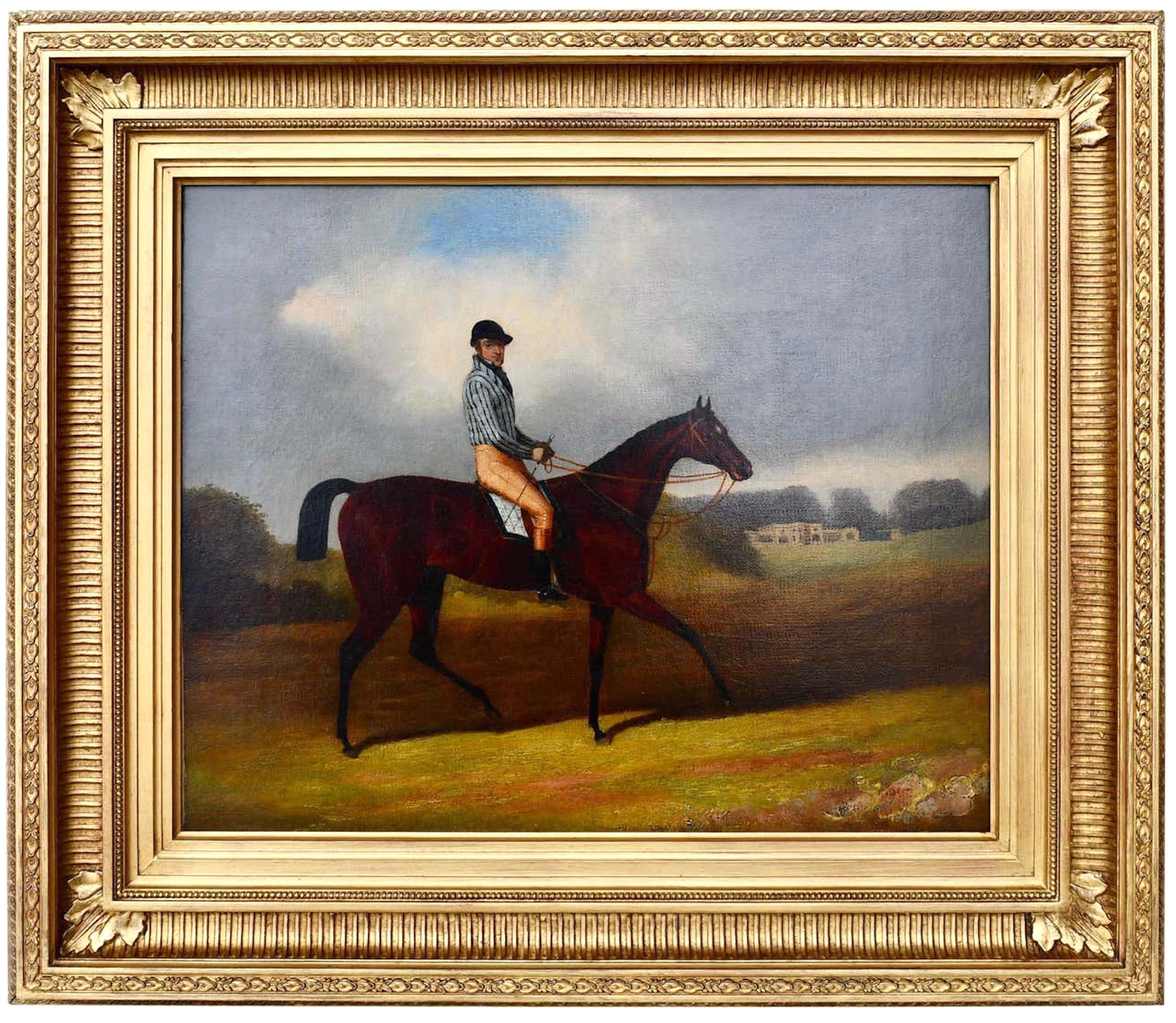 Harry Hall Landscape Painting - Horse and Jockey in the Countryside