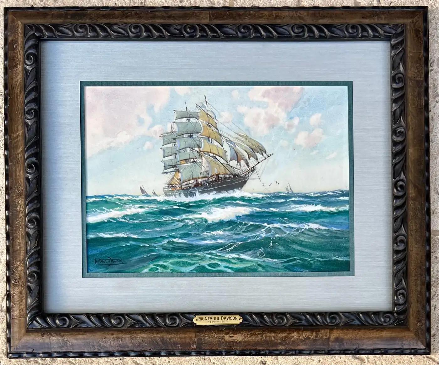 Clipper in vollem Segeln – Art von Montague Dawson