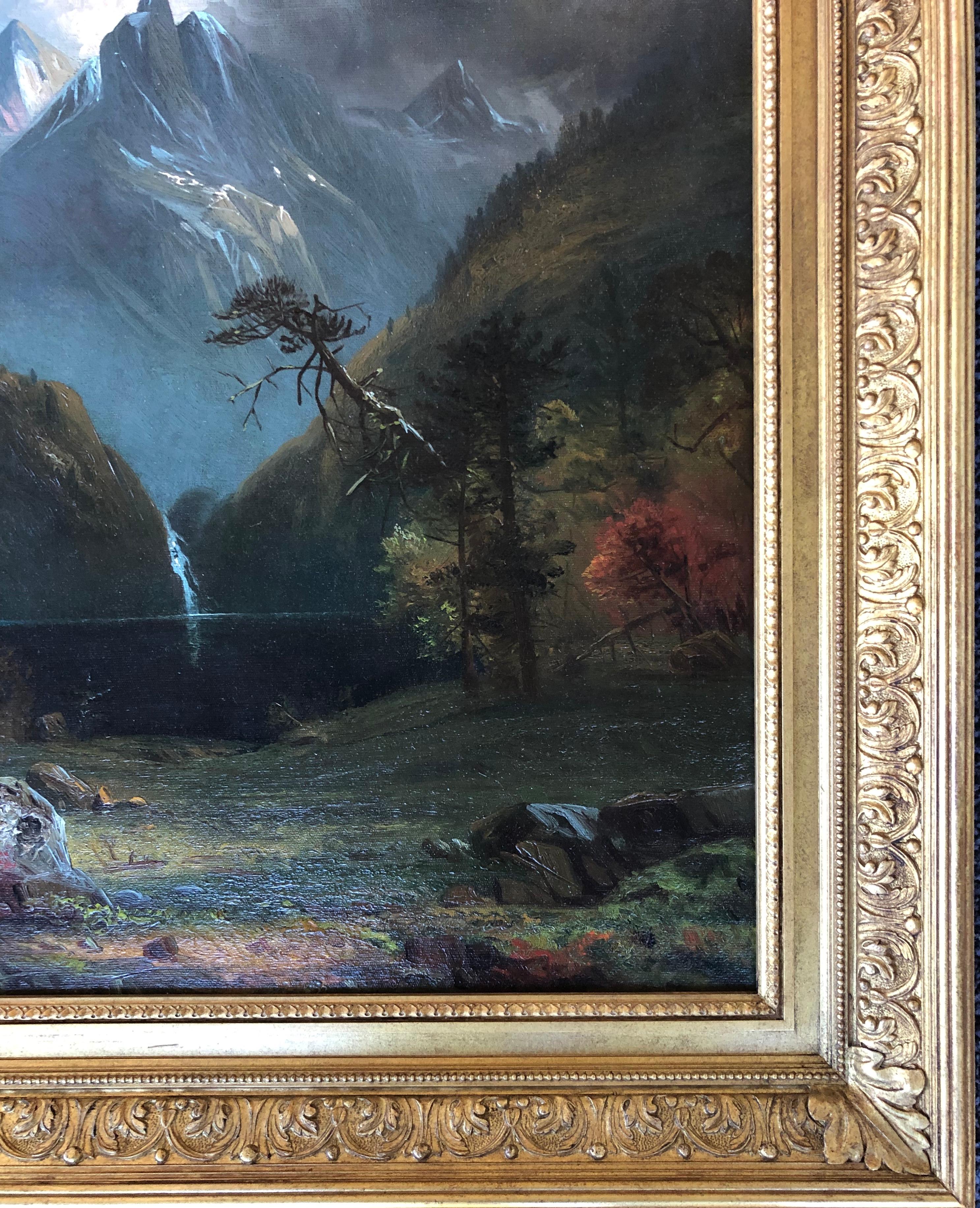 Storm Clouds in the Mountains  (Hudson River School), Painting, von Julius H. Baumer