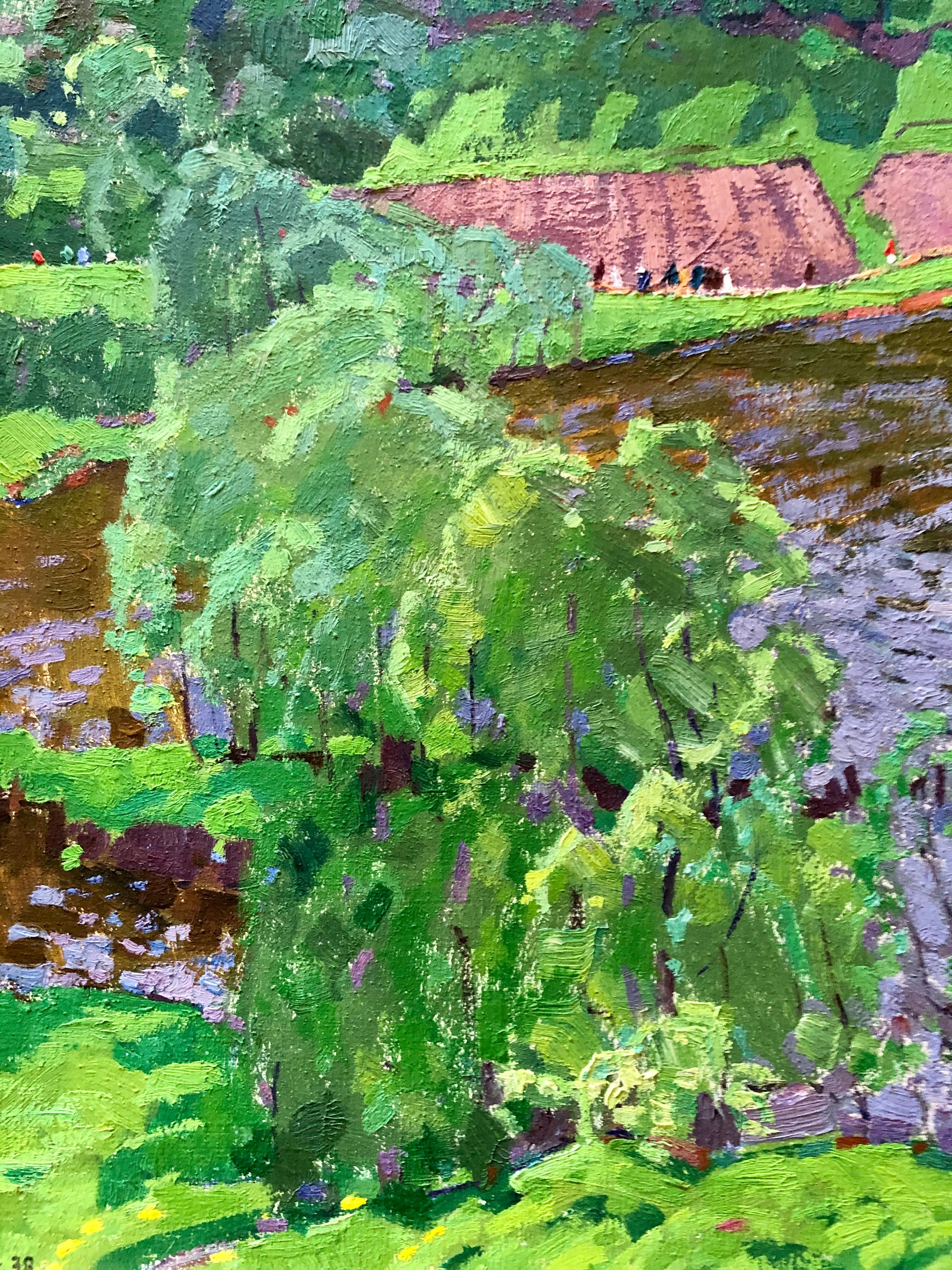 Nestos River Valley - Gray Landscape Painting by Nikolai Efimovich Timkov