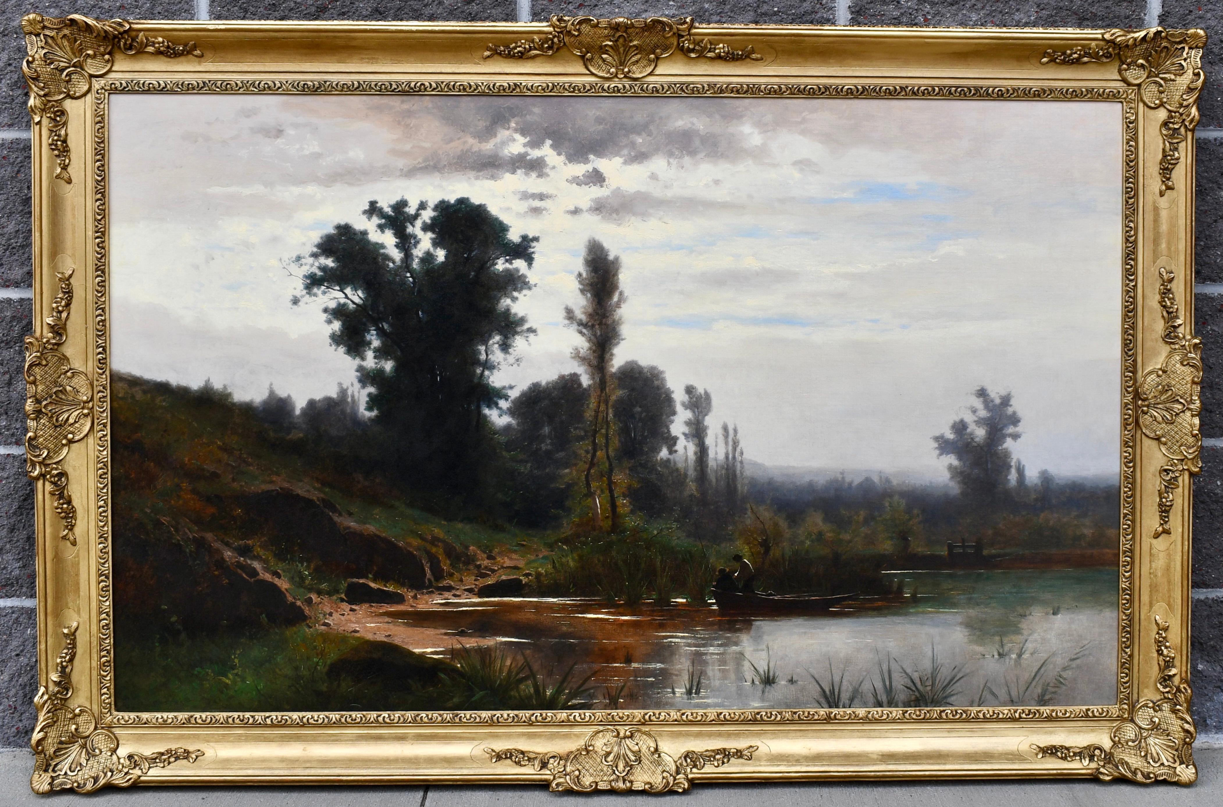 An der Flussbank (Schule von Barbizon), Painting, von Gustave Castan