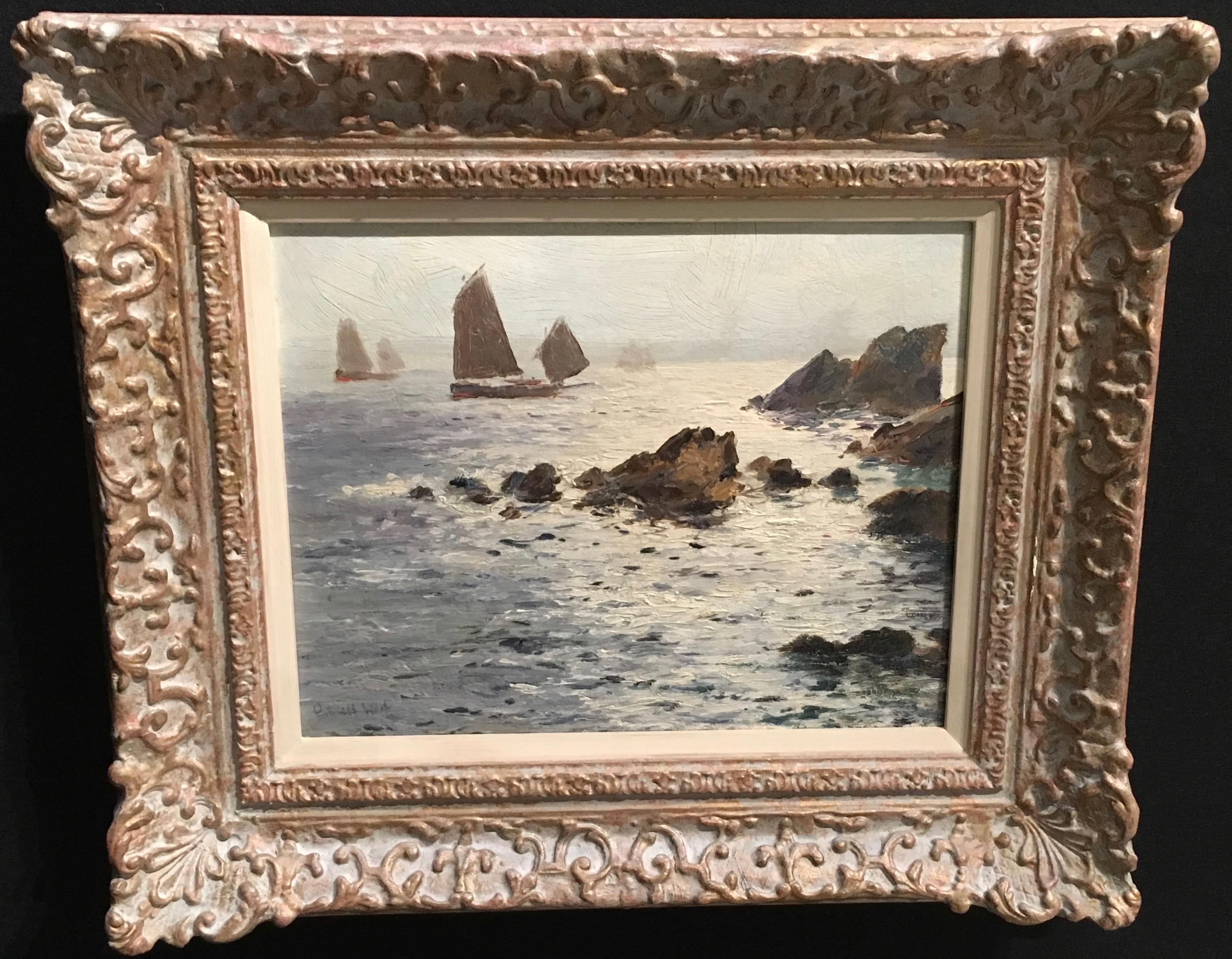 Oswald West Landscape Painting - English Impressionist Cornish coastal scene