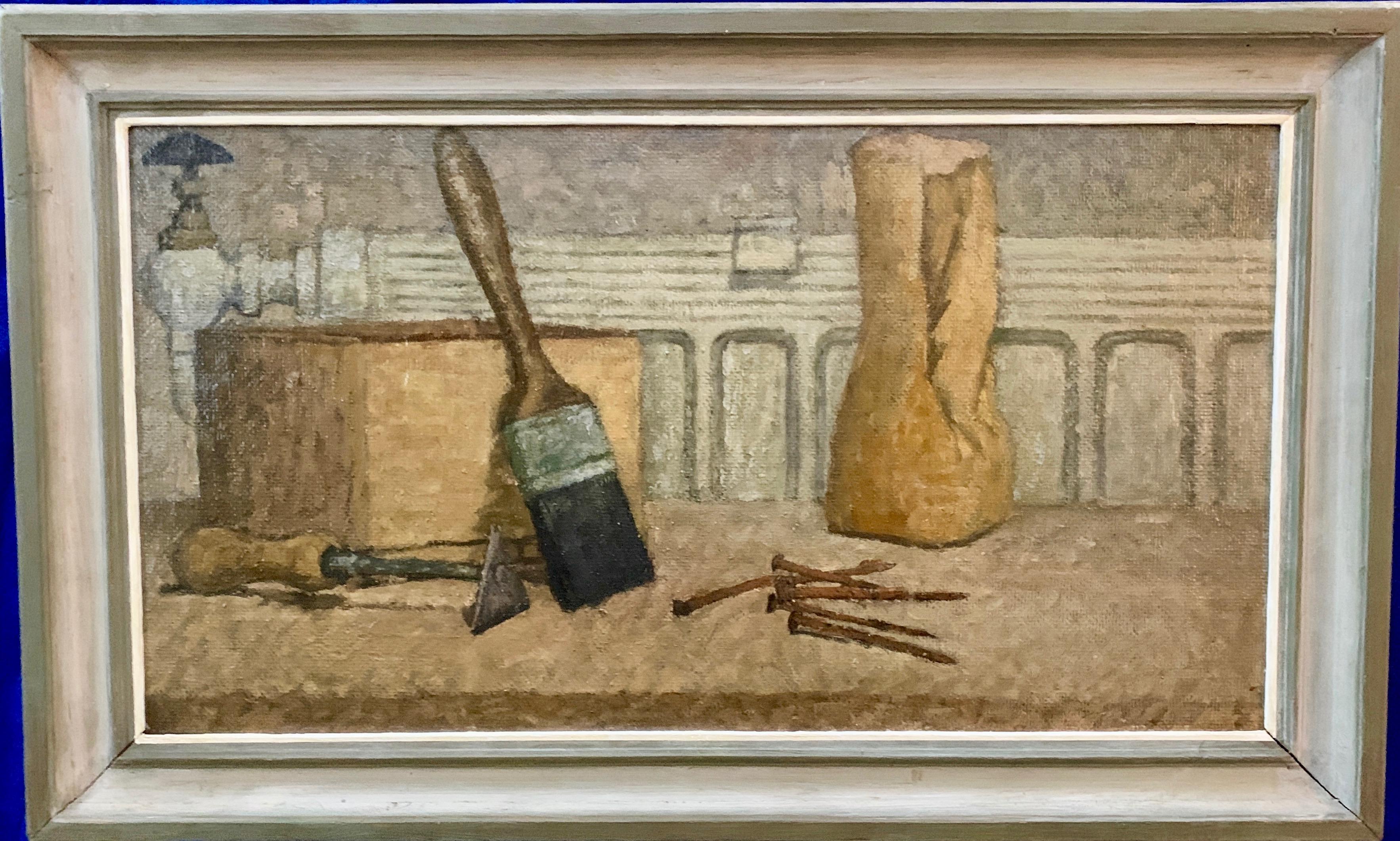 Peter Coate Figurative Painting - The Paint Brush, English Impressionist 