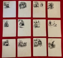 Antique Original pen and ink illustrations for Charles Dickens 'The Pickwick Papers'