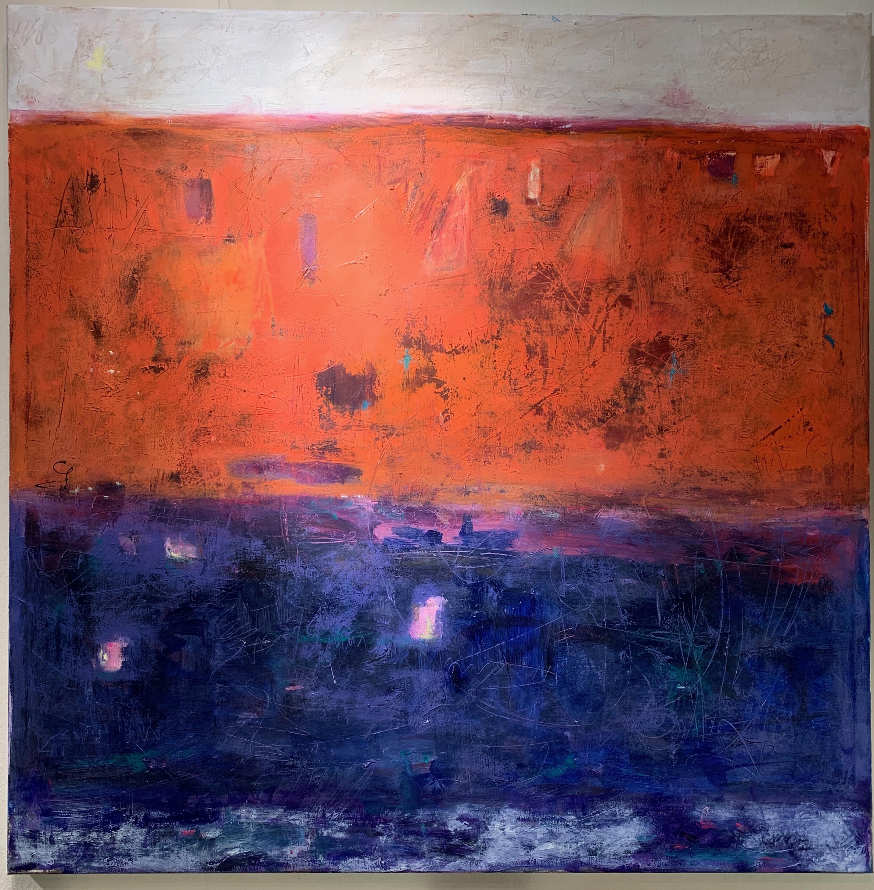 Claude Howard Stuart Abstract Painting - English Abstract Sunset over the Sea