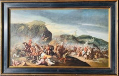 17th century Italian Horse Battle scene between Crusaders and their enemy