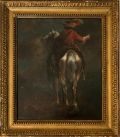 Dutch or Flemish early  18th Cavalier horseman on horse back old master