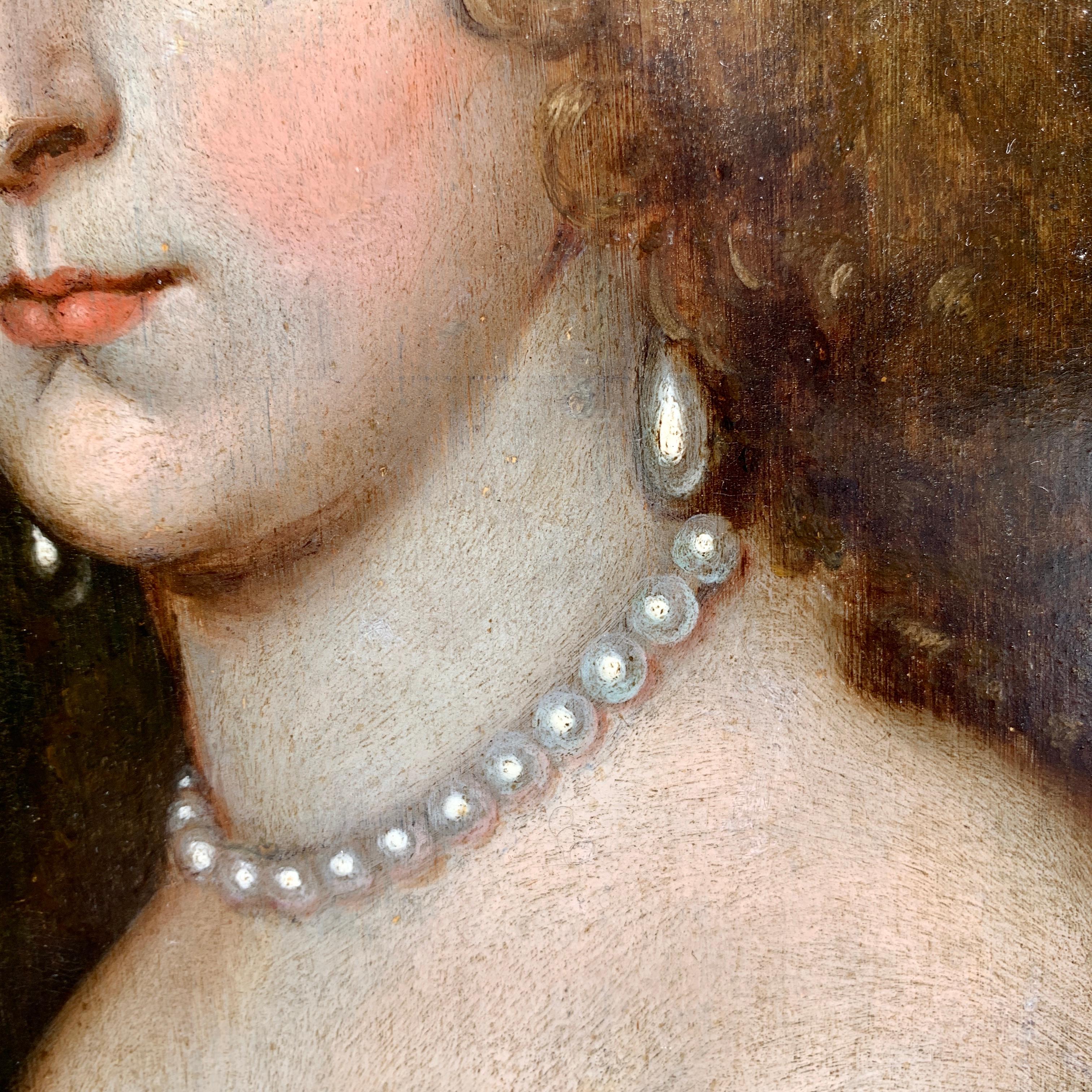 pearl necklace painting