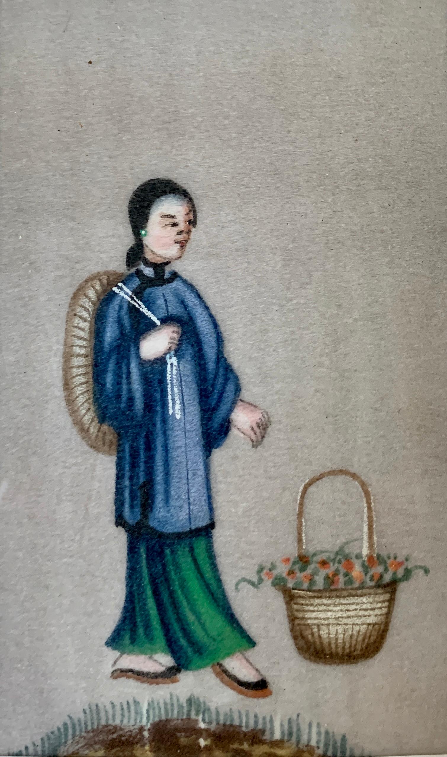 Satz von 6 chinesischen Schulporträts von Männern und Frauen aus dem 19. Jahrhundert im Angebot 1