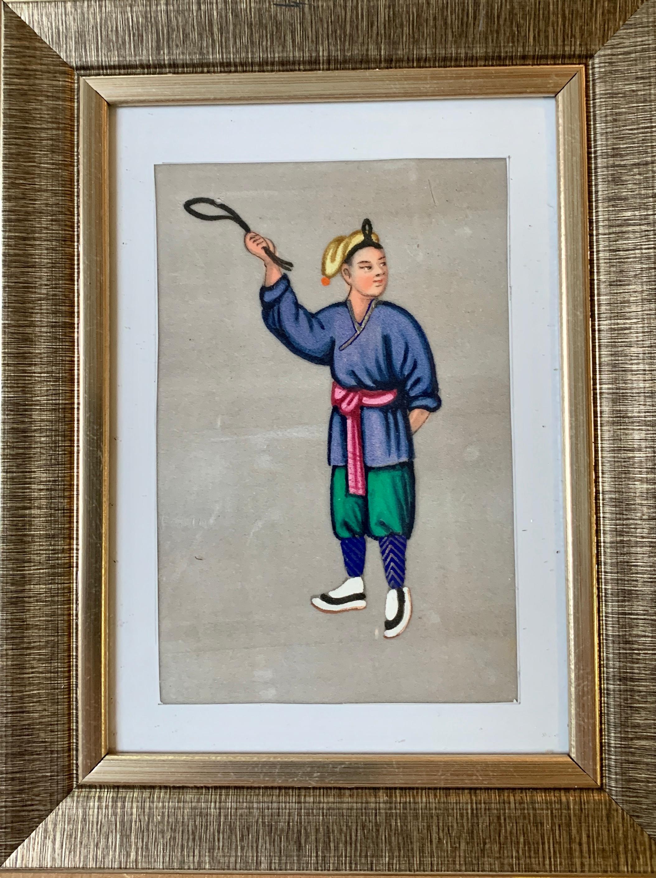 Satz von 6 chinesischen Schulporträts von Männern und Frauen aus dem 19. Jahrhundert im Angebot 4