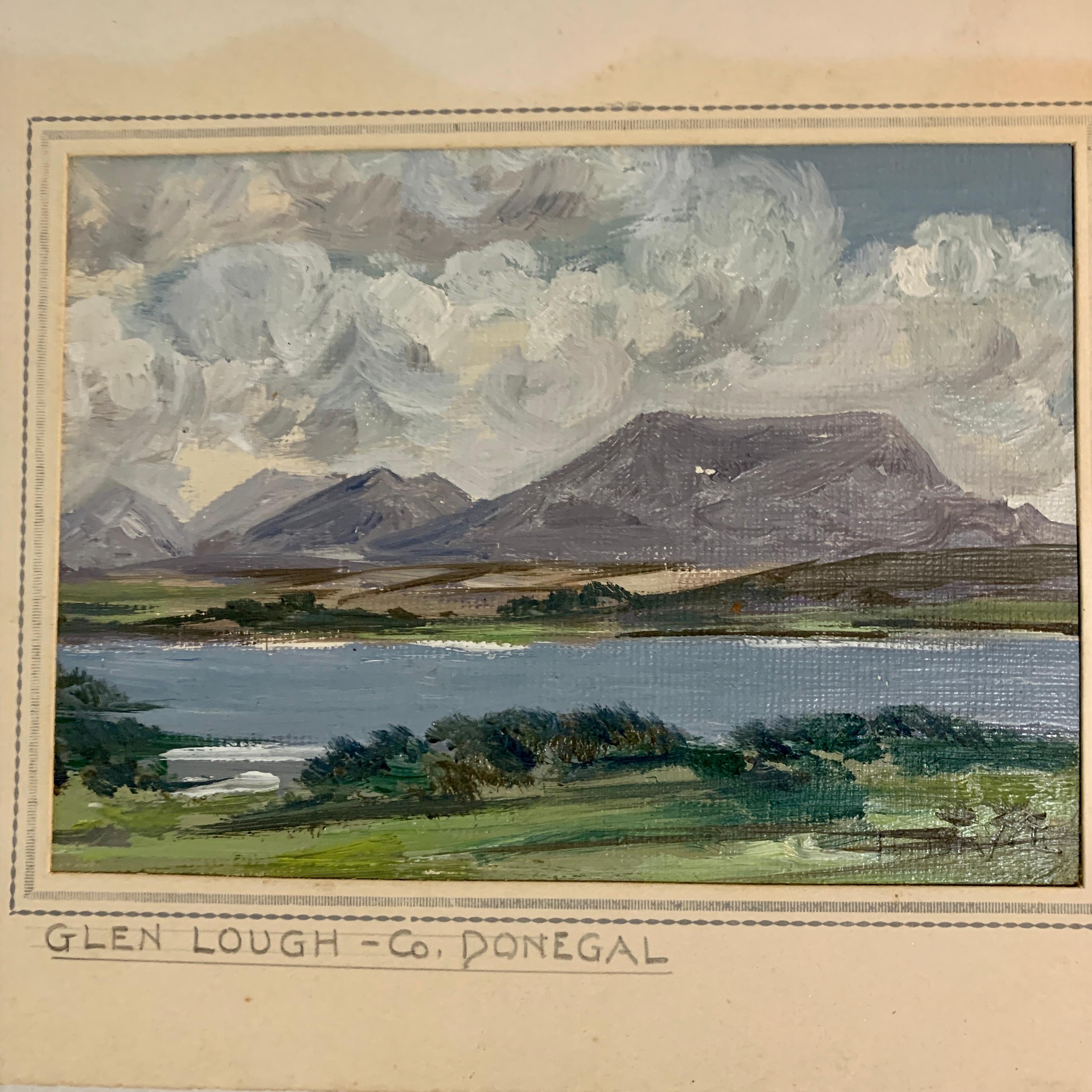 Irish mid century landscape of Glen Lough, Co. Donegal - Painting by F.Bryce