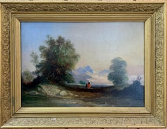 Landscapes with trees, pair of English or Irish 19th century landscapes