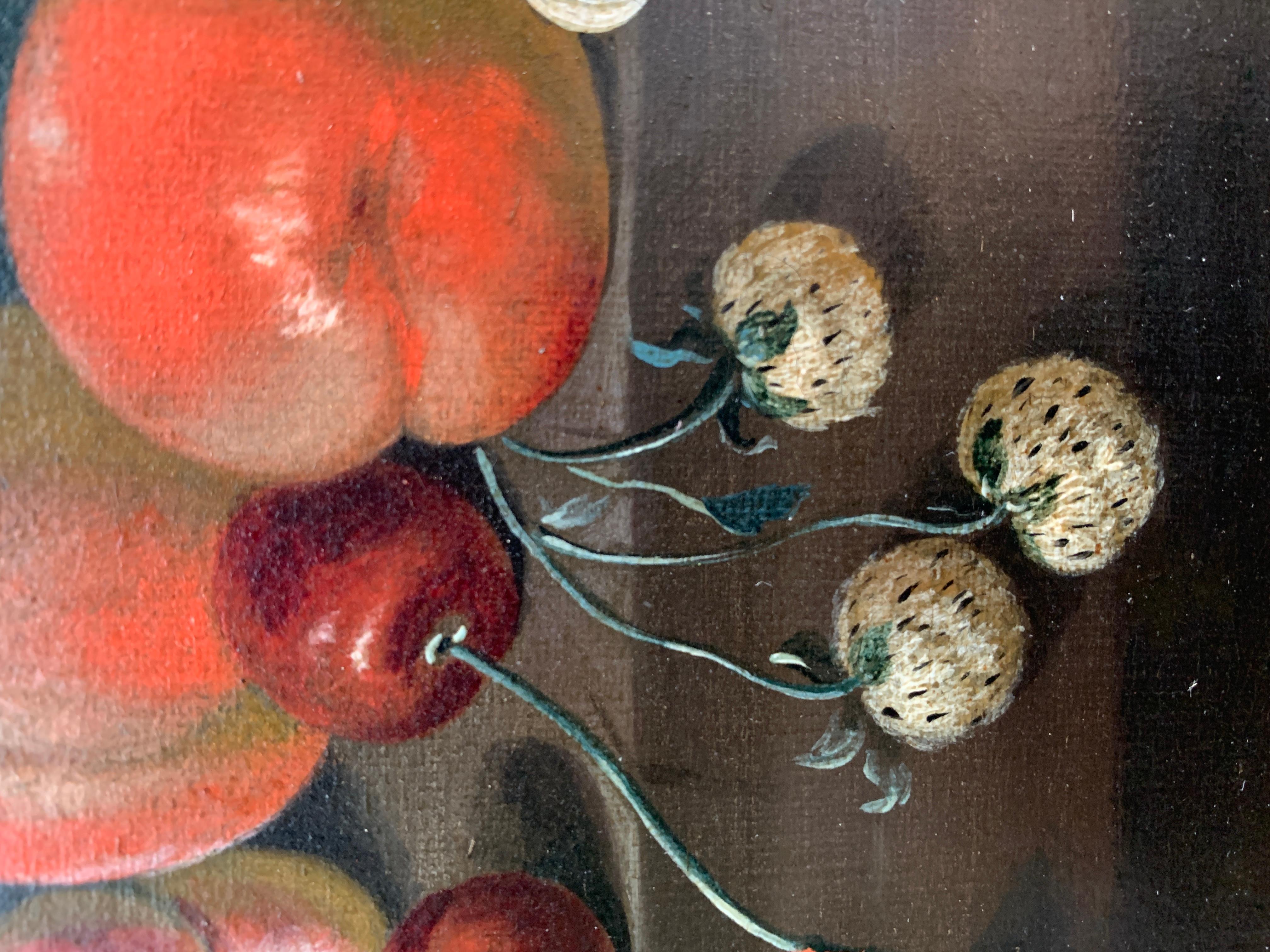 Dutch old master still life of fruit, with plums, Cherries, Raspberries etc 2