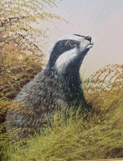 Portrait of an English Back and White bagger in a landscape