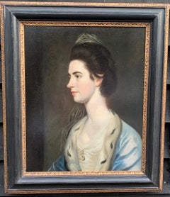 Portrait irlandais ou anglais du 8e siècle d'une femme avec une fourrure d'hermin bleue en dentelle