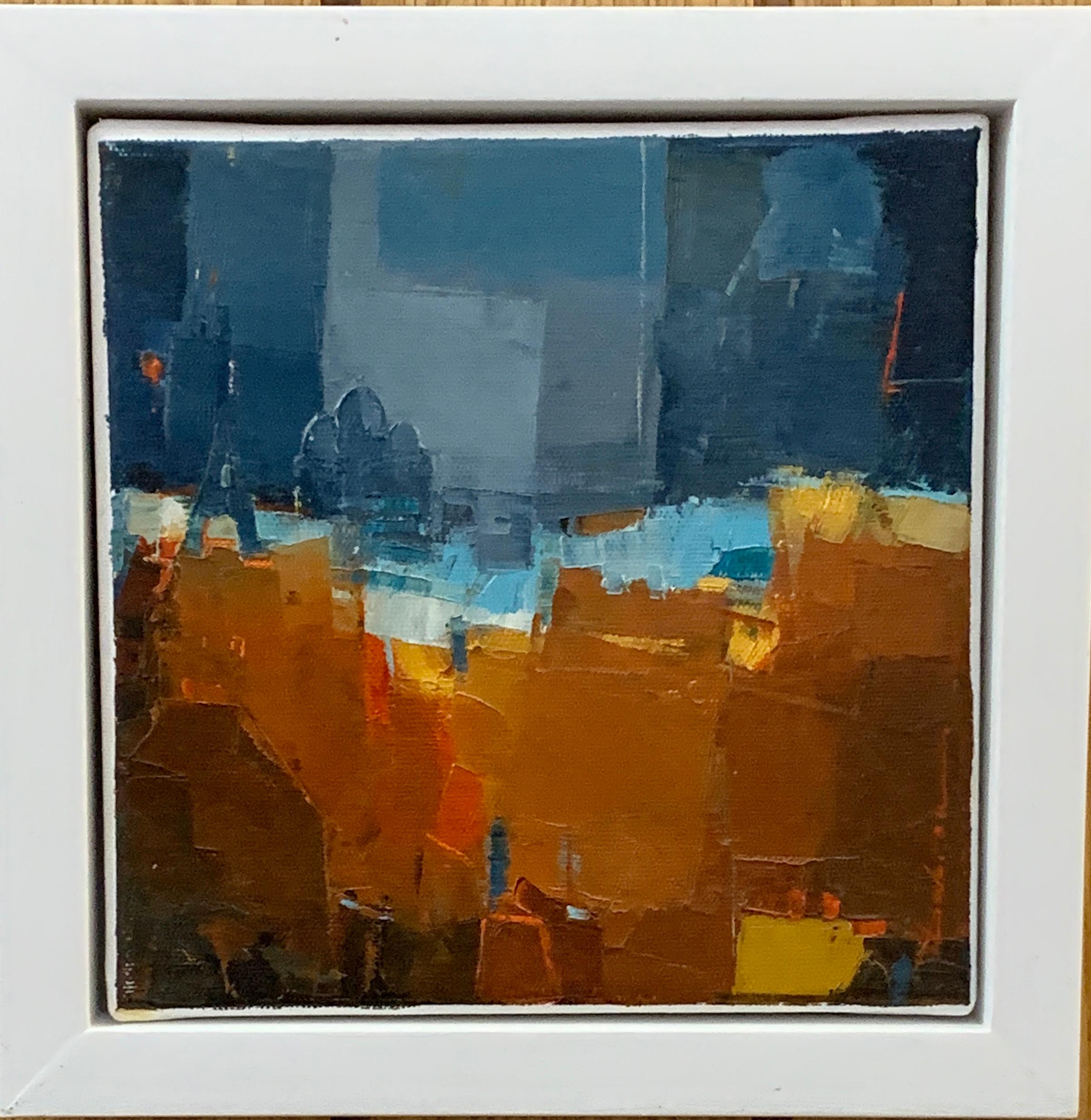 Dorothee Dabrou Abstract Painting - Abstract view of Paris, France by famous Montmartre female painter, Sacre-Coeur