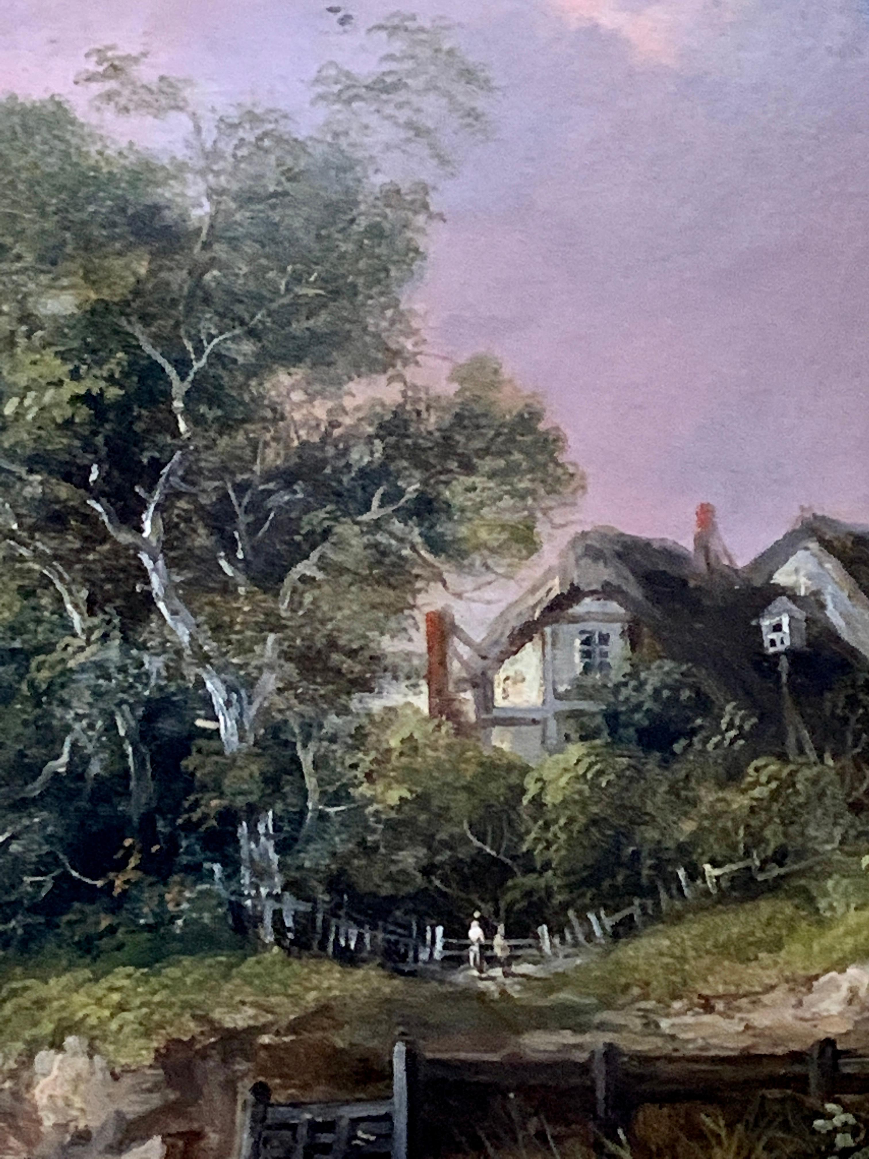 English 19th century oil, Norfolk school River landscape with fisherman, cottage.

This piece is a very high quality early Victorian river landscape which is very much in the manner of the famous school of painters that lived and worked in the