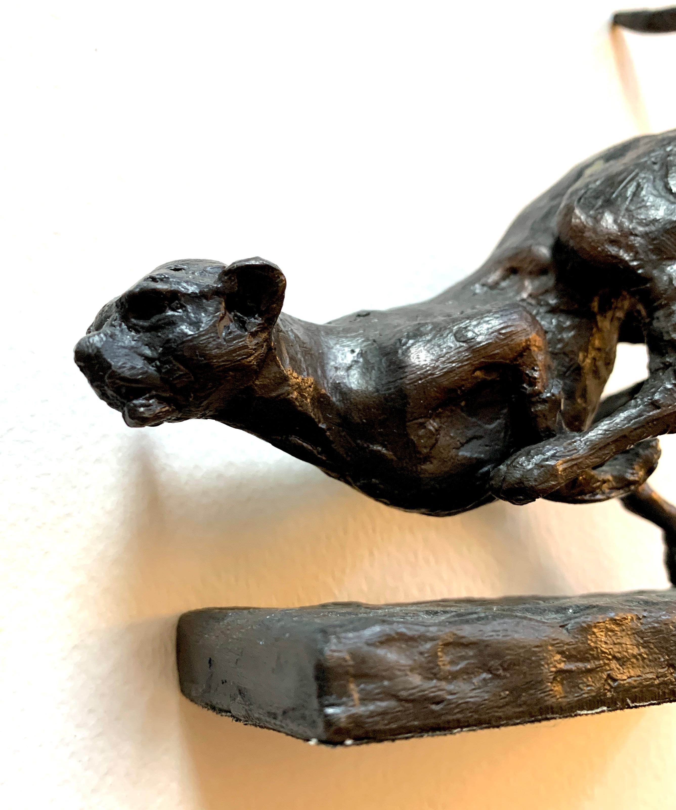 English 20th century limited edition Bronze of a running Cheetah - Sculpture by Jonathan Sanders