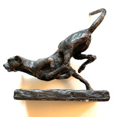 English 20th century limited edition Bronze of a running Cheetah