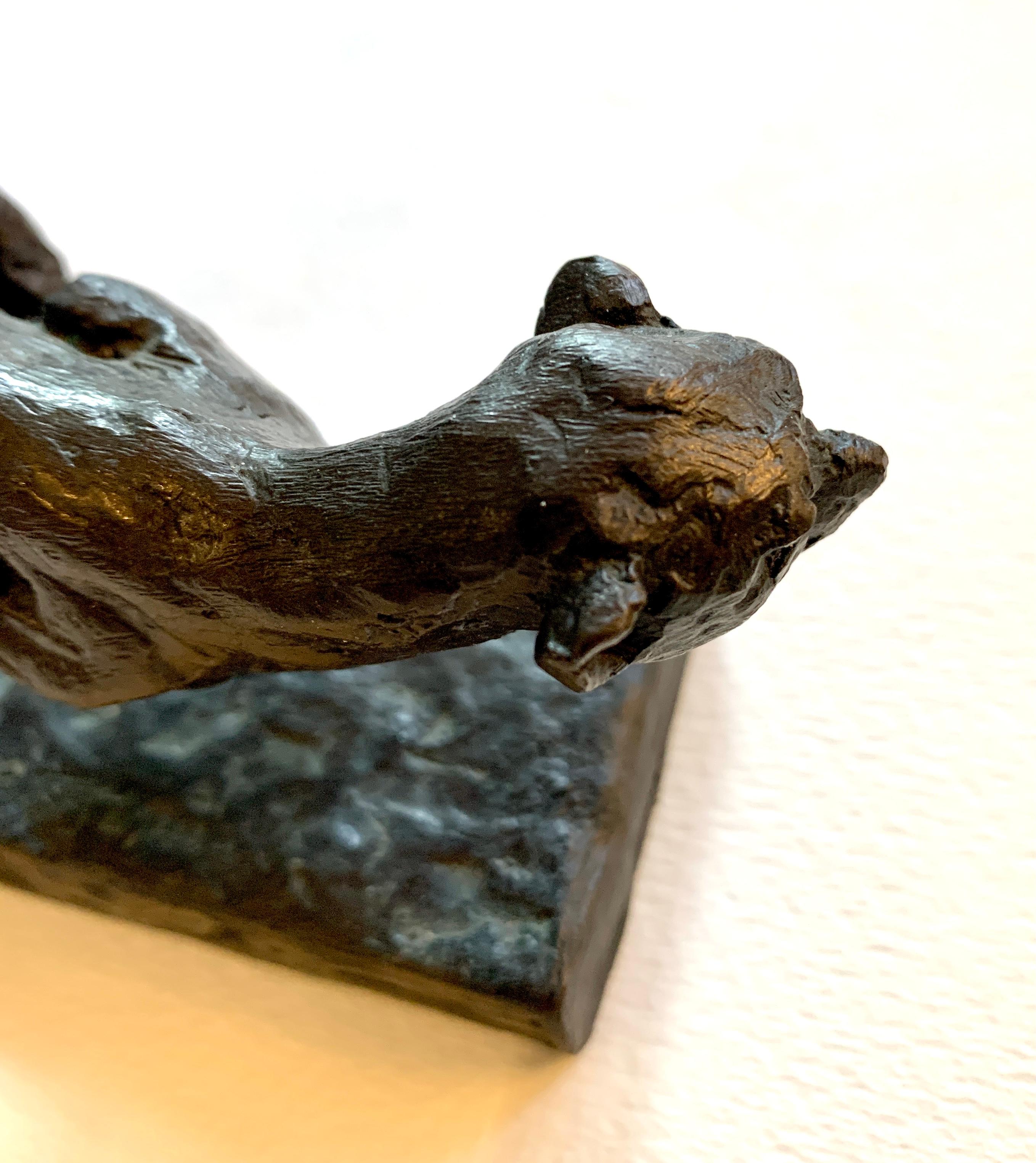 English 20th century limited edition Bronze of a running Cheetah - Realist Sculpture by Jonathan Sanders