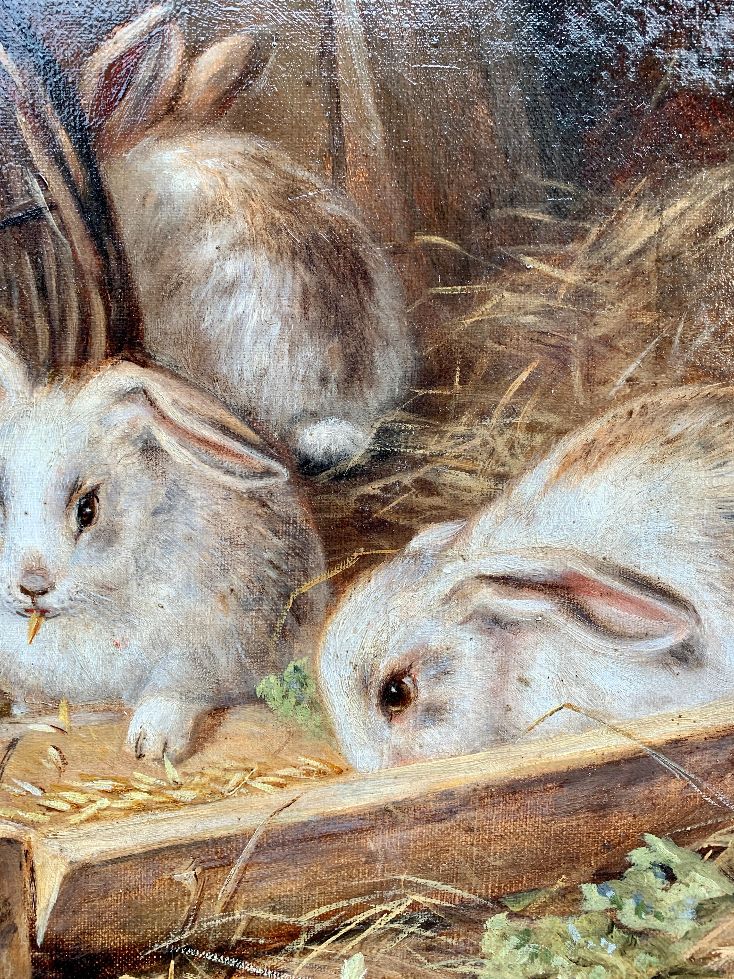 victorian rabbit painting