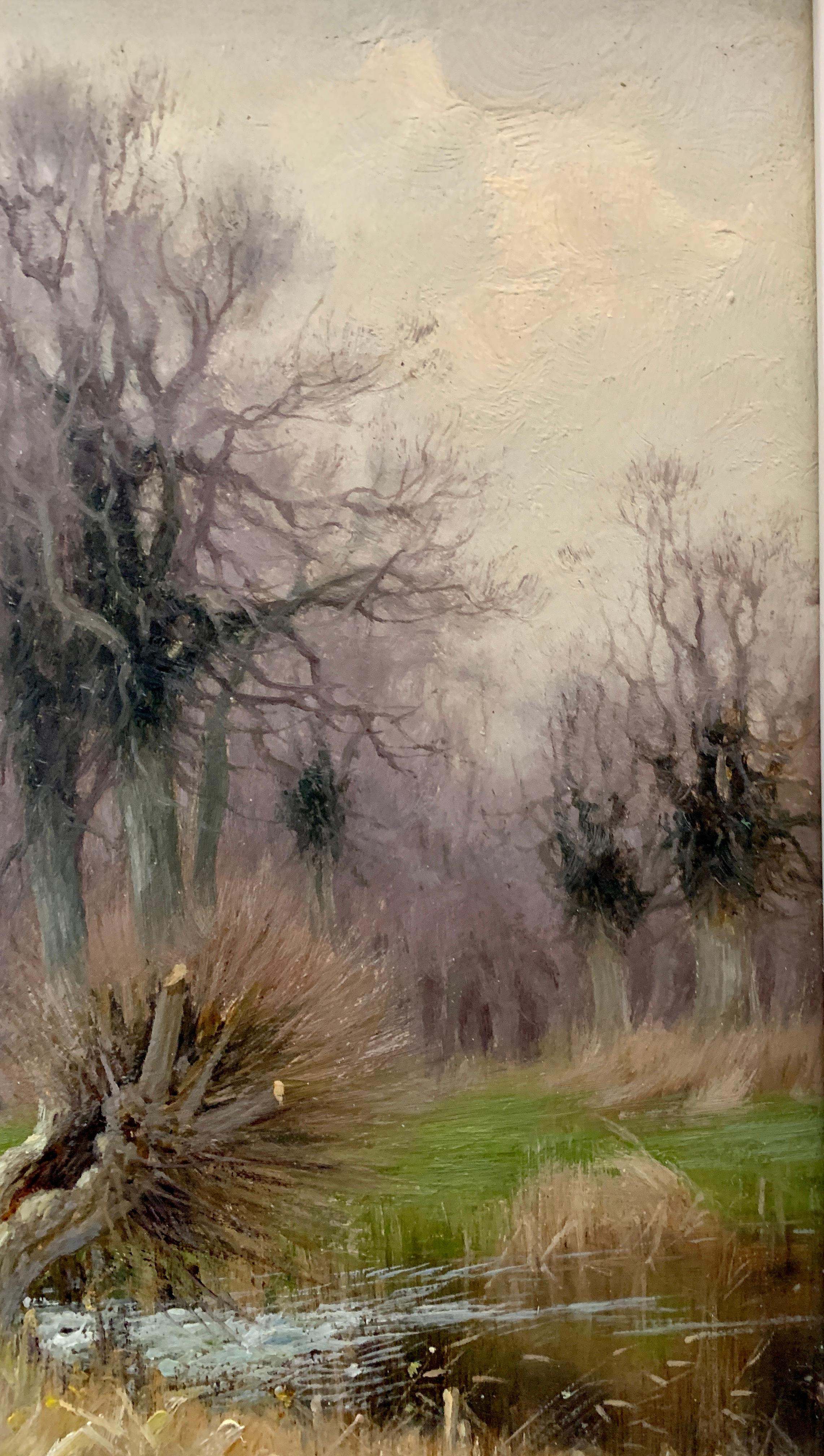 Early 20th-Century Antique English Autumn/fall river landscape.

Sidney Pike was a prolific landscape and genre artist exhibiting between 1880-1907, London based originally he seems to have lived around the south coast and eventually retired to the