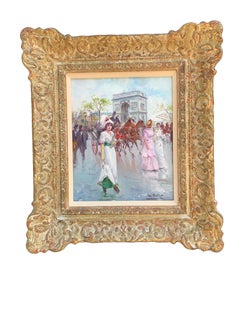 20th century Impressionist French style figures in a Parisian cityscape.