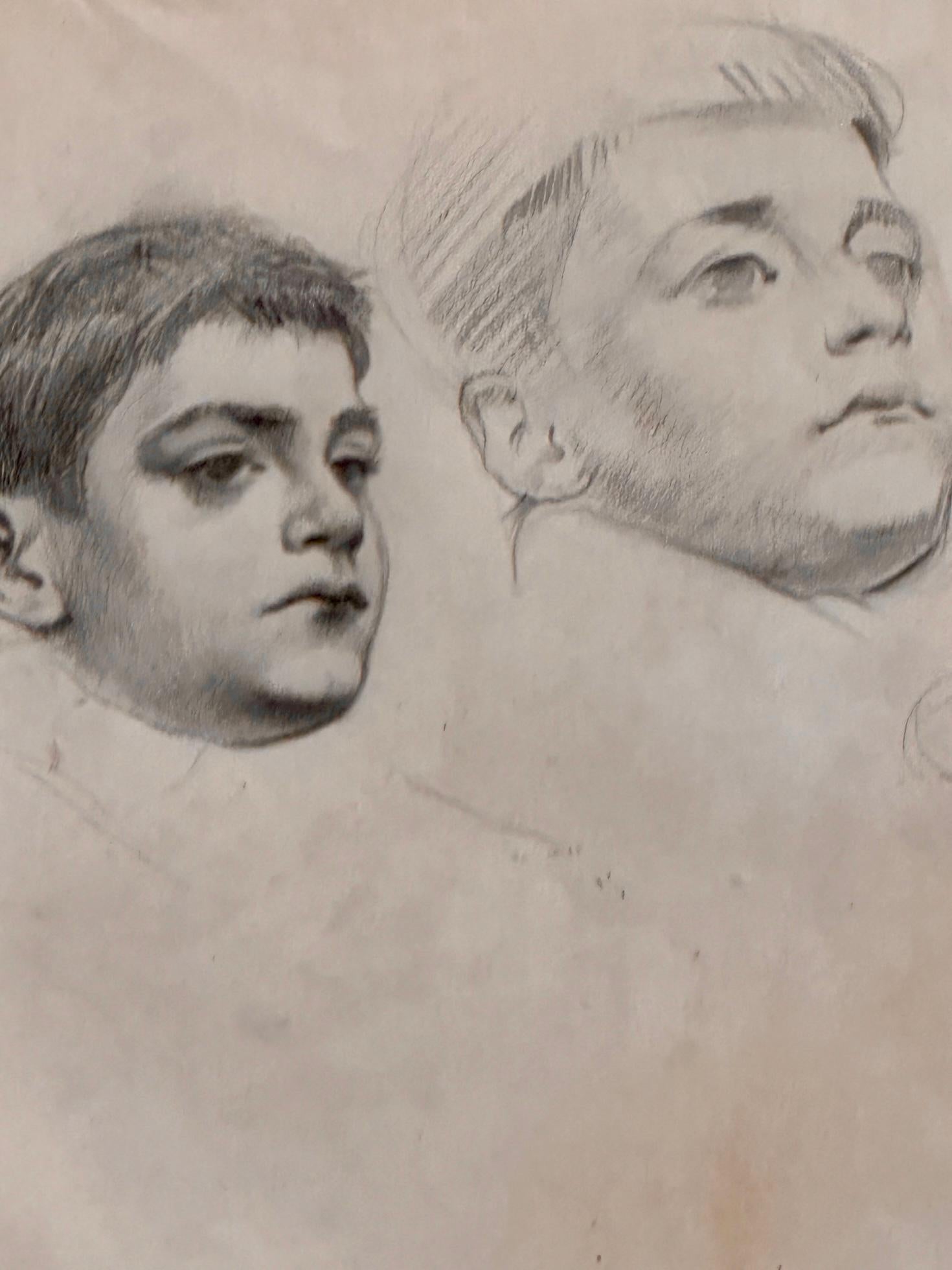 Englische Bleistiftskizze des 20. Jahrhunderts, Studie eines jungen Jungenkopfes (Akademisch), Art, von Ernest Procter
